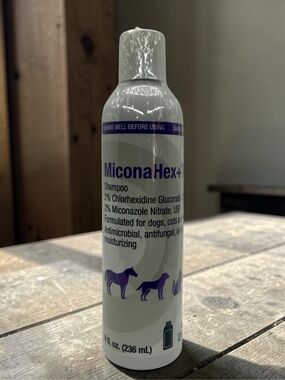 MiconaHex+Triz Pet Antifungal Shampoo Dogs Cats Horses 8oz EXP 4/27